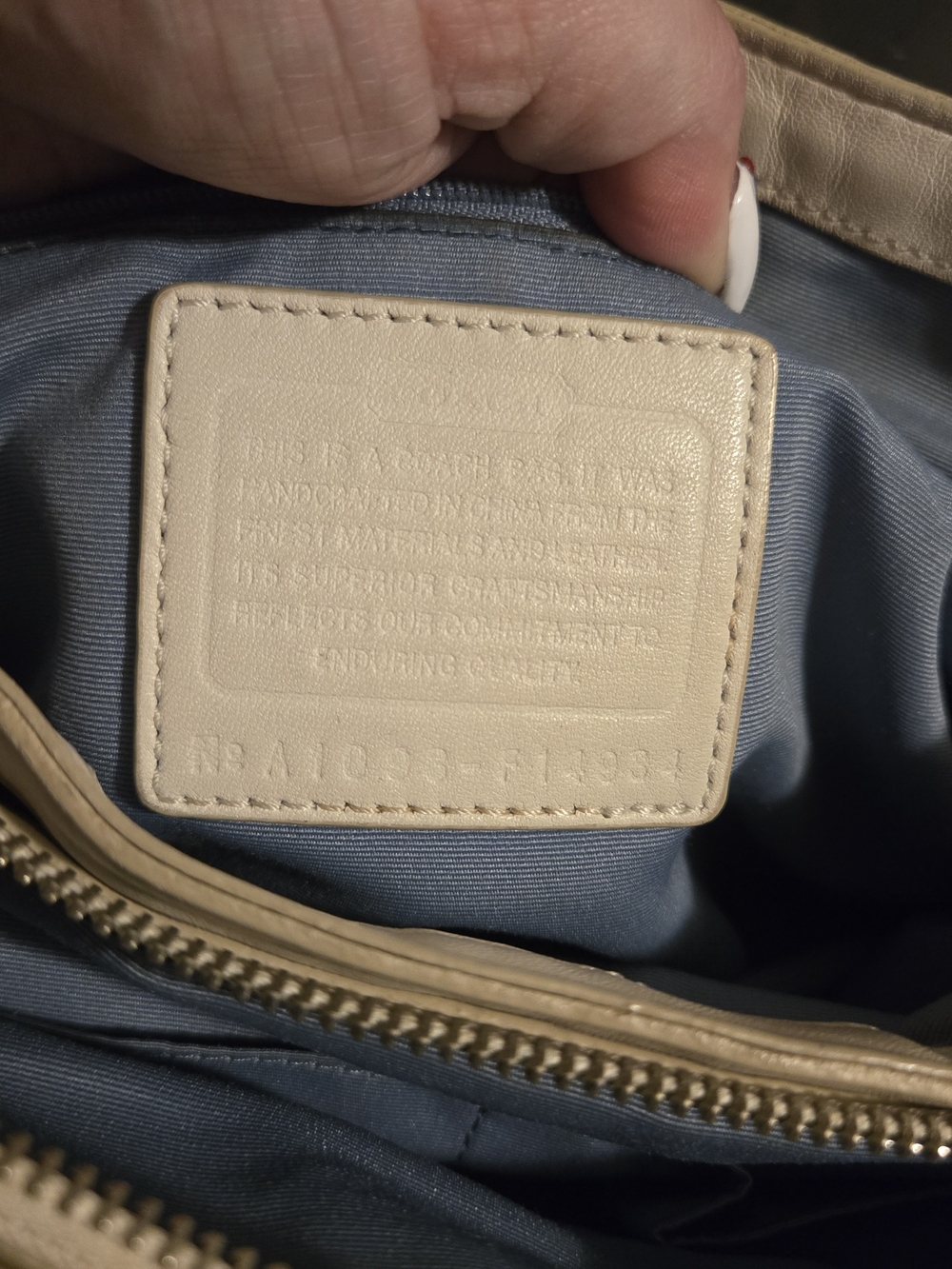 Coach Signature Canvas Tote in Khaki with Cream Trim - Picture 5 of 5